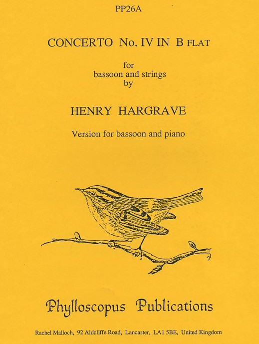 H. Hargrave: Konzert B-Dur No.4 - Fagott<br>+ Orchester - KA