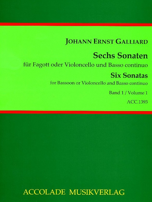J.E. Galliard: Sechs Sonaten fr<br>Fagott + BC (Band 1) - Accolade
