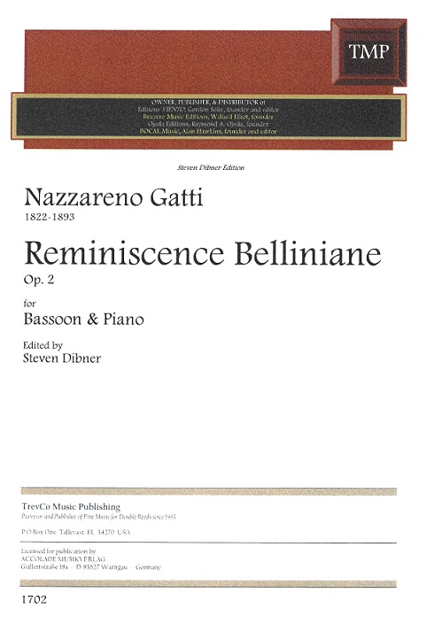 N. Gatti: Reminiscence Belliniane<br>op. 2 - Fagott + Klavier