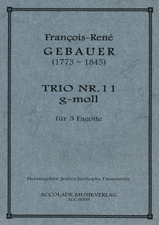 F. Gebauer: Trio No. 11 - g-moll<br>fr 3 Fagotte