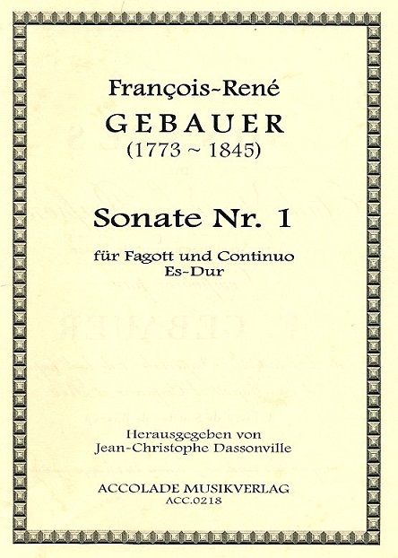 F. Gebauer(1773-1845): Sonate Es-Dur<br>No. 1 - Fagott + BC