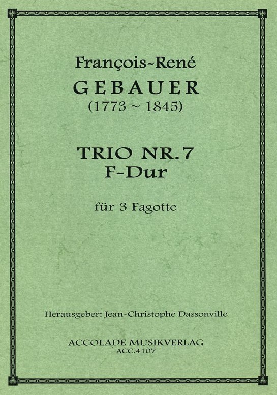 F. Gebauer: Trio No. 7 - F-Dur<br>fr 3 Fagotte