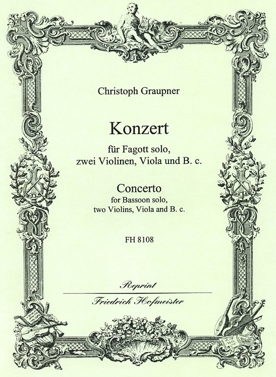C. Graupner: Concerto G-Dur für<br>Fagott + 2 Vl, Va + BC /Stimmen+Part.