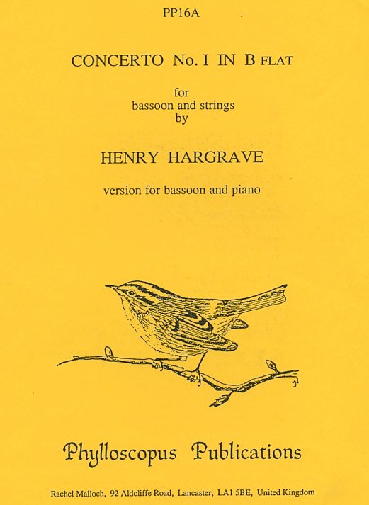 H. Hargrave: Konzert B-Dur No.1 - Fagott<br>+ Orchester - KA