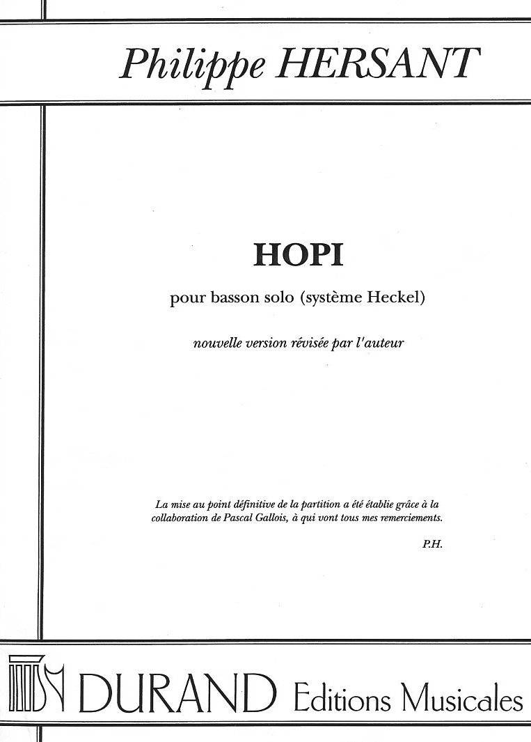Ph. Hersant(*1948): &acute;HOPI&acute;<br>fr Fagott solo