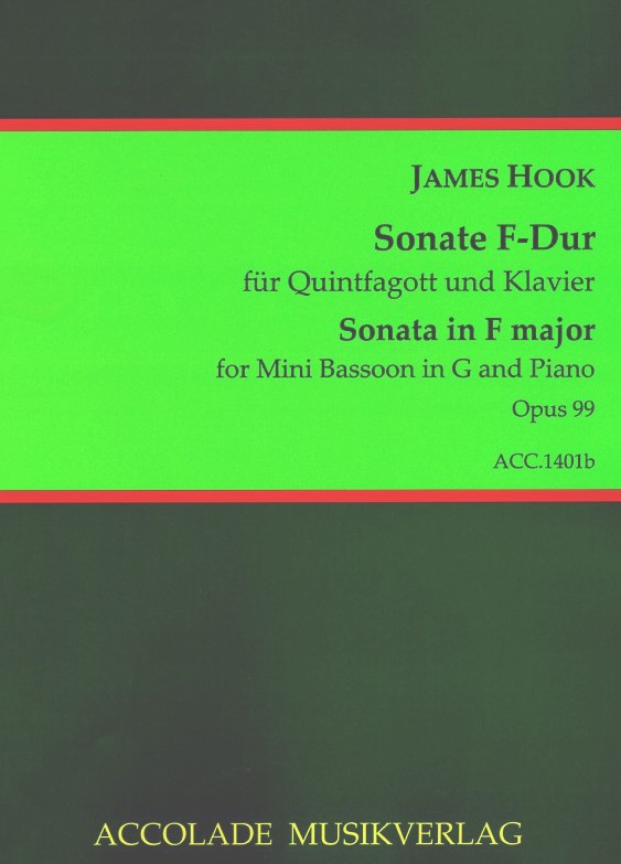 J. Hook(1746-1827): Sonate F-Dur op. 99<br>für Fagottino (G) + Klavier