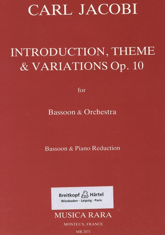 C. Jacobi: Introduction, Thema + Var.<br>op. 10 - Fagott  + Orchester - KA