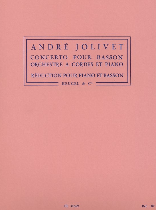 A. Jolivet: Konzert für Fagott +<br>Orchester (+Harfe) - KA