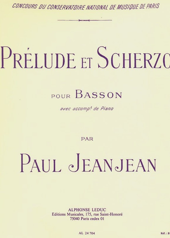 P. Jeanjean: Prélude et Scherzo<br>für Fagott + Klavier (Leduc)