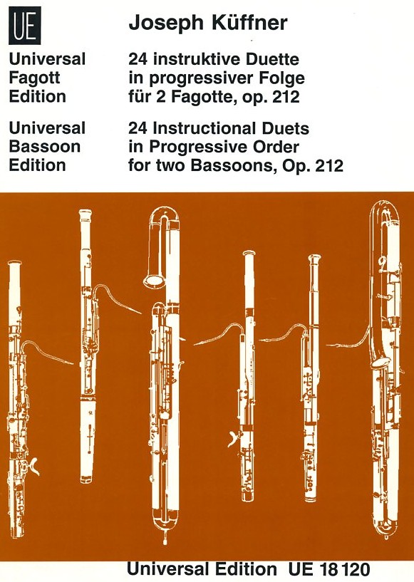 J. Küffner: 24 instruktive Duette<br>in progr. Folge op. 212 / für 2 Fagotte