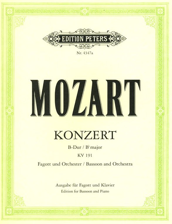 W.A. Mozart: Konzert B-Dur Fagott +<br>Orchester KV 191 - KA /H.M. Schletterer