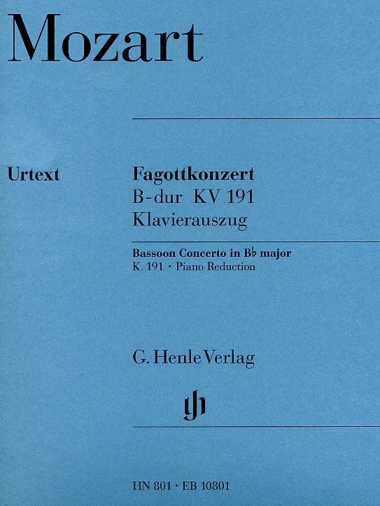 W.A. Mozart: Konzert B-Dur Fagott +<br>Orchester KV 191 - KA / Henle