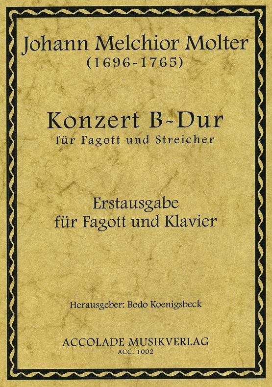J.M. Molter: Konzert B-Dur für Fagott<br>+ Streicher - KA