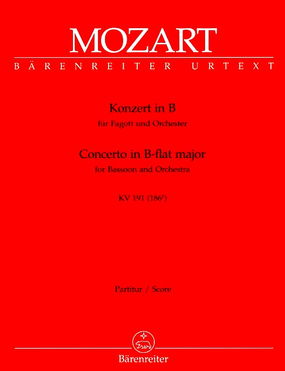 W.A. Mozart: Konzert B-Dur Fagott +<br>Orchester KV 191 - Partitur