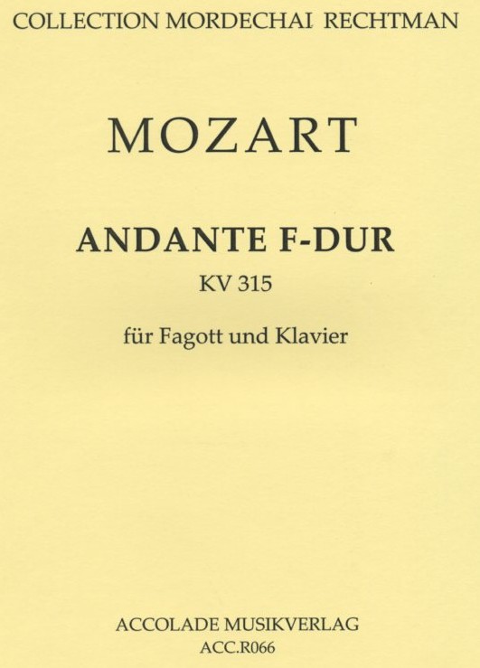 W.A. Mozart: Andante F-Dur KV 315<br>fr Fagott + Klavier / M. Rechtman