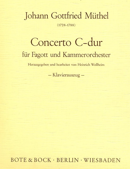 J.G. Müthel: Concerto C-Dur für<br>Fagotte, Streicher / KA