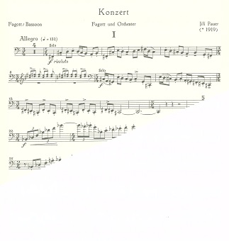 J. Pauer: Konzert für Fagott + Orch.<br>KA - nur Leihmaterial -