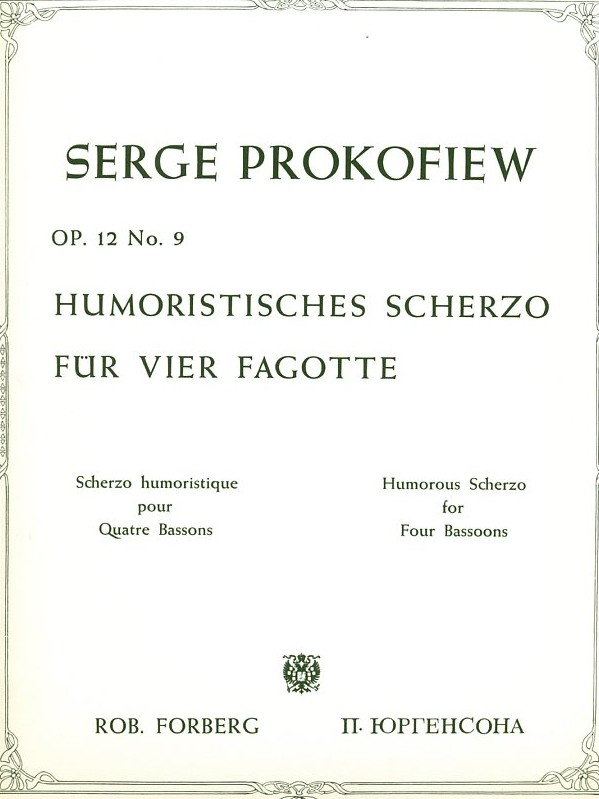 S. Prokofiev: Scherzo humoristique<br>op. 12/9 - fr 4 Fagotte