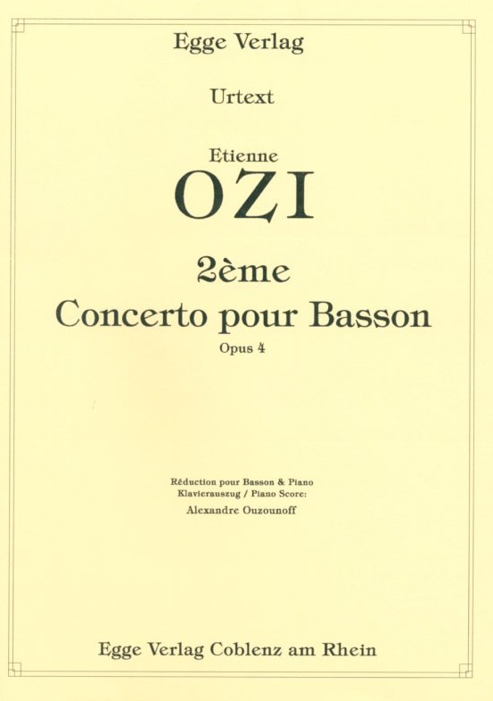 E. Ozi(1754-1813):  Konzert  No. 2<br>für Fagott + Orch. - KA