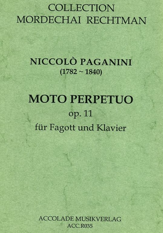 N. Paganini(1782-1840): Moto Perpetuo<br>op. 11 fr Fagott + Klavier (Rechtman)