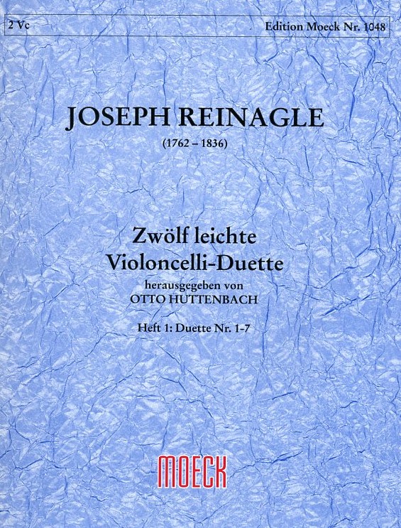 J. Reinagle: 12 leichte Duette für<br>2 Fagotte (Cello) - Band 1