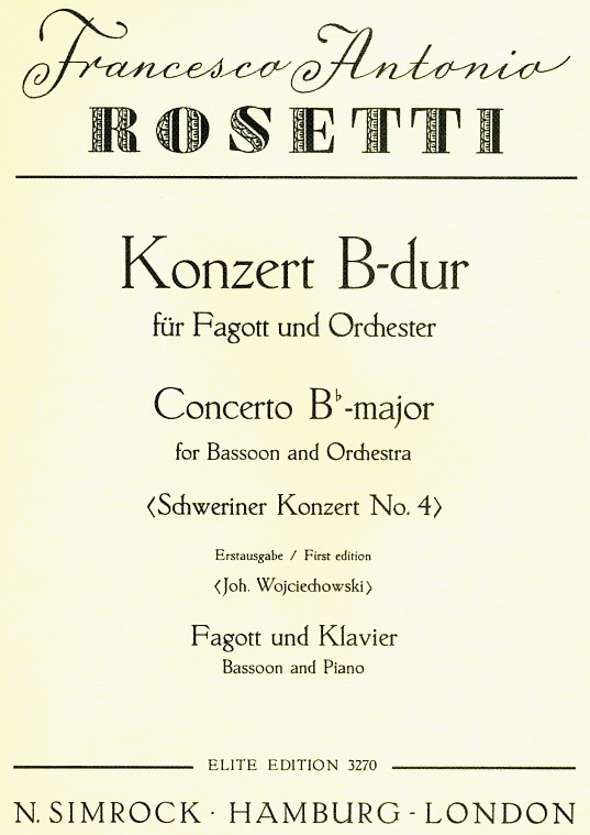 F. Rosetti: Konzert B-Dur für Fagott<br>+ Orchester - KA/Wojc