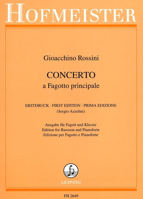 G. Rossini: Concerto a Fagotto<br>pricipale - Erstdruck / KA