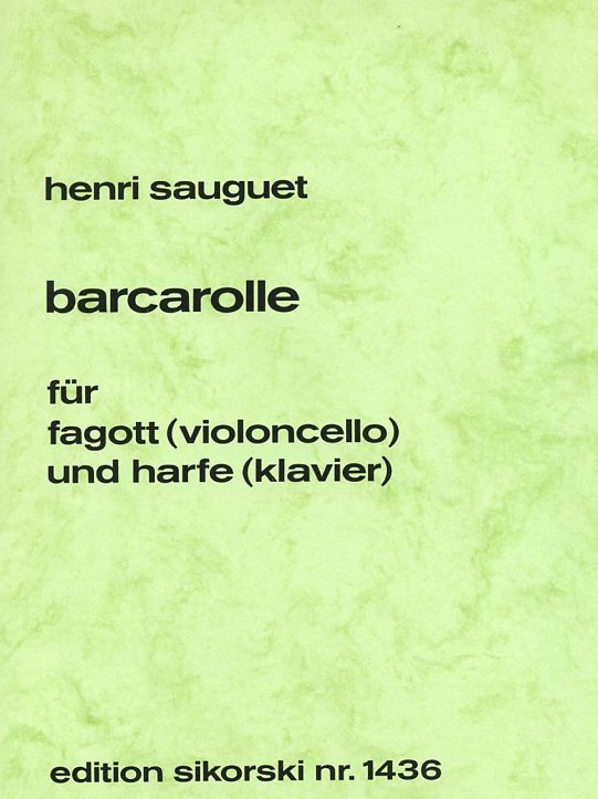 H. Sauguet: Barcarole f.Fagott/Harfe<br>