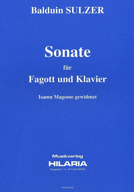 B. Sulzer: Sonate (1984) für Fagott<br>+ Klavier / Isamu Magome gewidmet