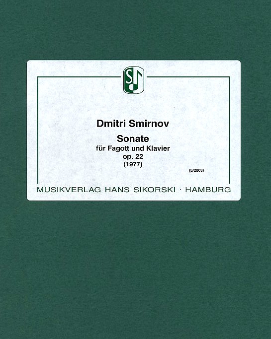 D. Smirnov (*1948): Sonate op. 22<br>Fagott + Klavier (1977) - V.kopie