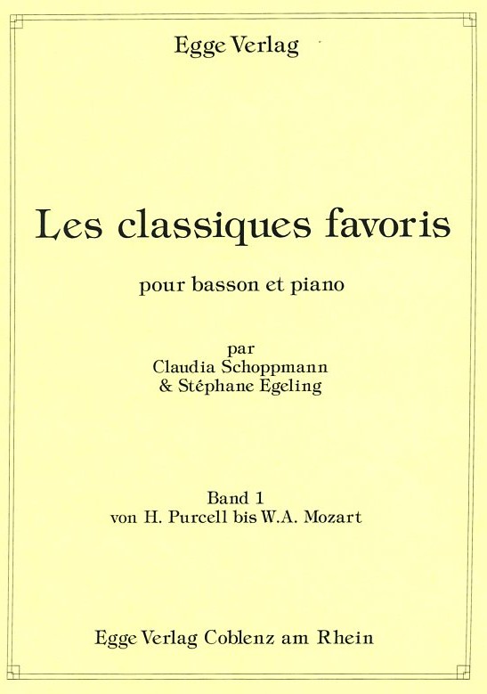 C. Schoppmann: Leichte Vortragsstcke -1<br>von Purcell bis Mozart - Fagott+Klavier