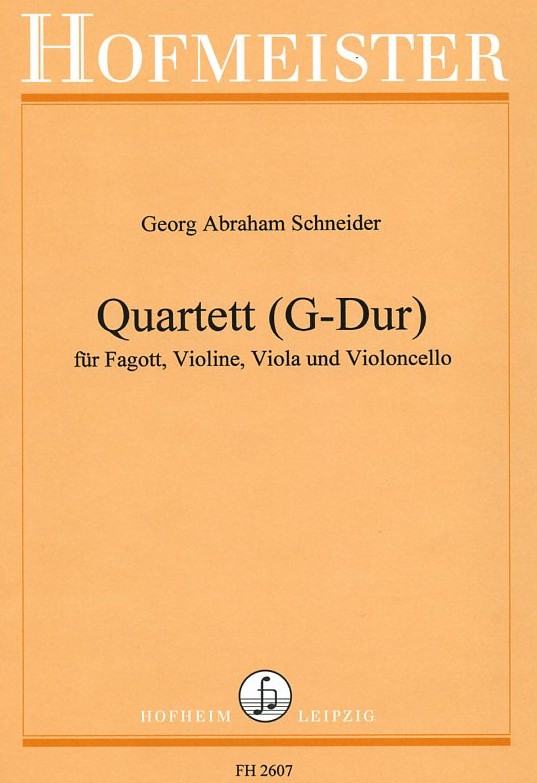 G.A. Schneider: Quartett G-Dur fr<br>Fagott, Violine, Viola + V.cello