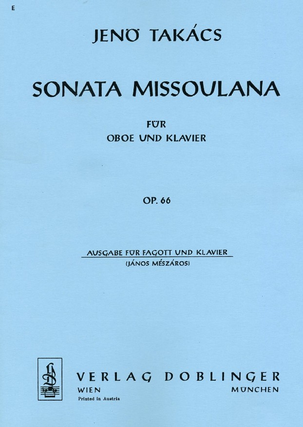 J. Takacs: Sonata Missoulana op. 66<br>fr Fagott + Klavier