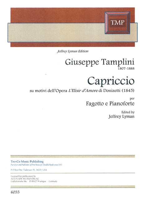 G. Tamplini: Capriccio su dell &acute;Opera L&acute;<br>für Fagott + Klavier