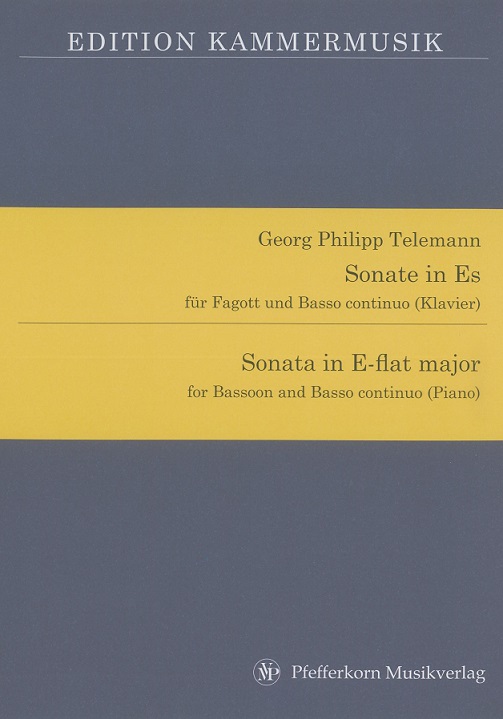 G.Ph. Telemann: Sonate in Es-Dur<br>fr Fagott + BC - Hgb. V. Braeme