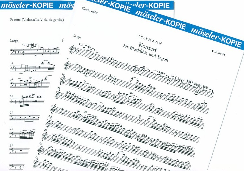 G.Ph. Telemann: Konzert F-Dur für Fagott<br>+ Altblockflöte - Solostimmen