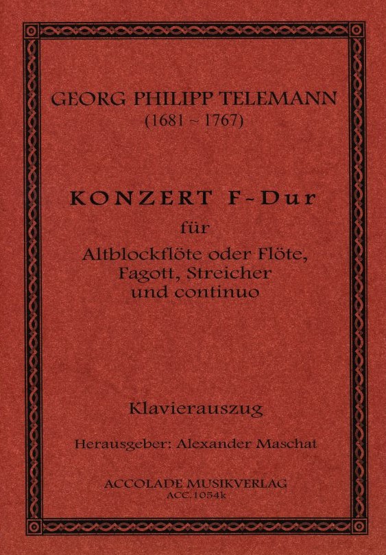 G.Ph. Telemann: Konzert F-Dur fr Fagott<br>+ Altblockflte (Flte) - KA