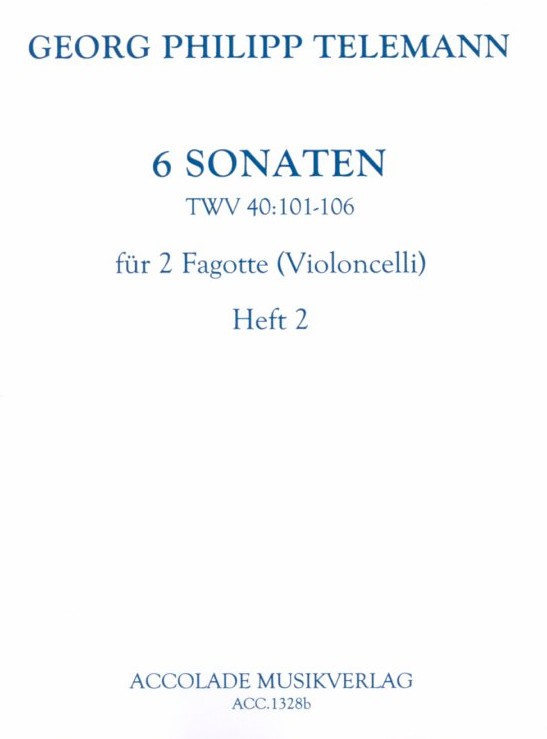 G.Ph. Telemann: 6 Sonaten fr 2 Fagotte<br>TWV 40:104-106 - Vol. 2