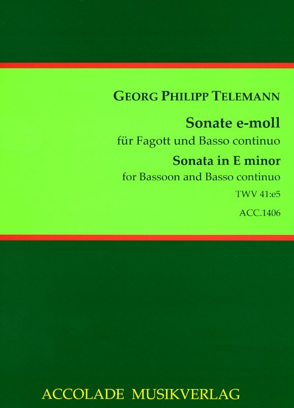 G.Ph. Telemann: Sonate e-moll TWV 41:e5<br>für Gambe (Fagott) + BC - Accolade