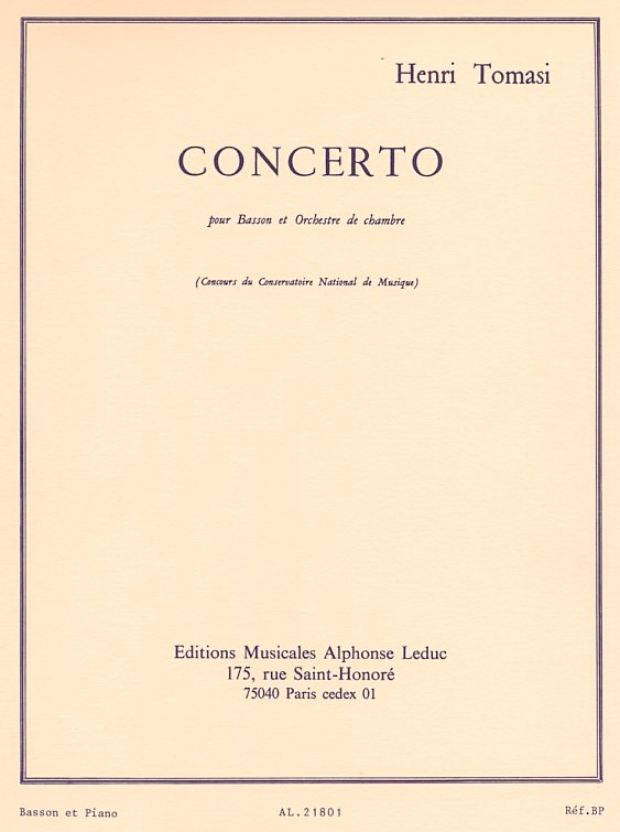 H. Tomasi: Konzert fr Fagott +<br>Orchester - KA