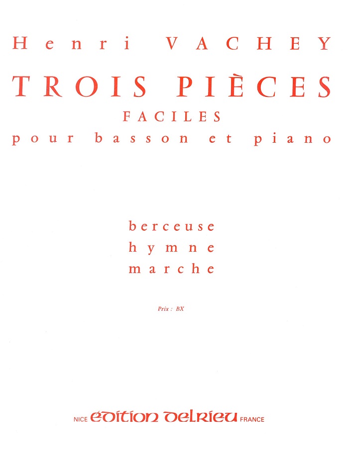 H. Vachey: 3 pieces faciles<br>fr Fagott + Klavier