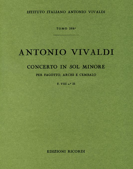 Vivaldi: Fagottkonzert g-moll F VIII/23<br>RV 495 - Partitur