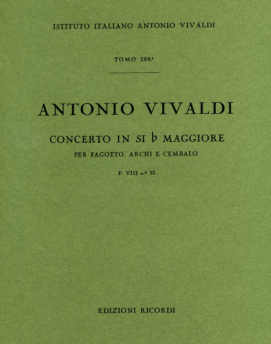 Vivaldi: Fagottkonzert B-Dur F VIII/35<br>RV 503 - Partitur