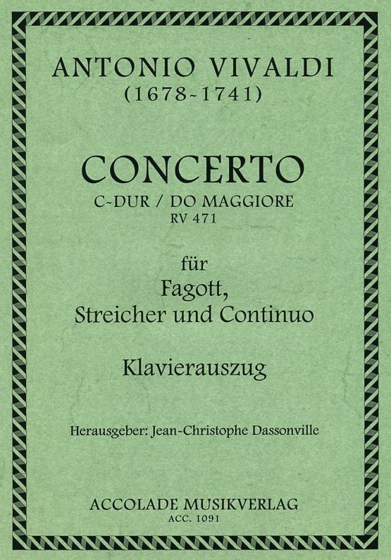 Vivaldi: Fagottkonzert C-Dur F VIII/34<br>RV 471 - KA