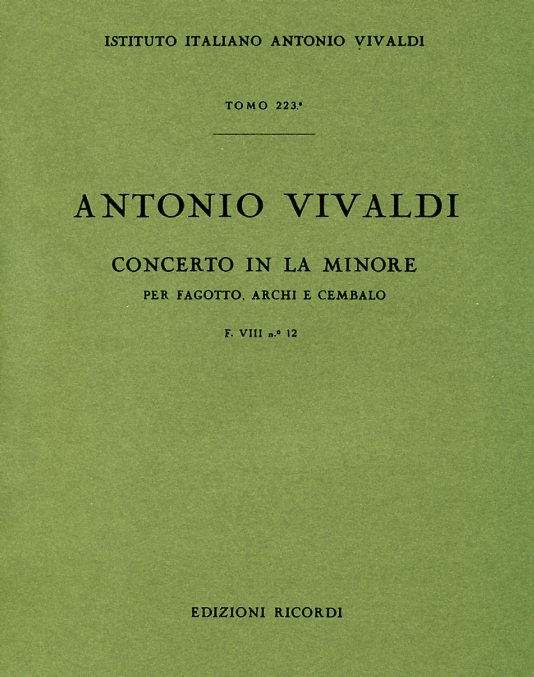 Vivaldi: Fagottkonzert a-moll F VIII/12<br>RV 499 - Partitur