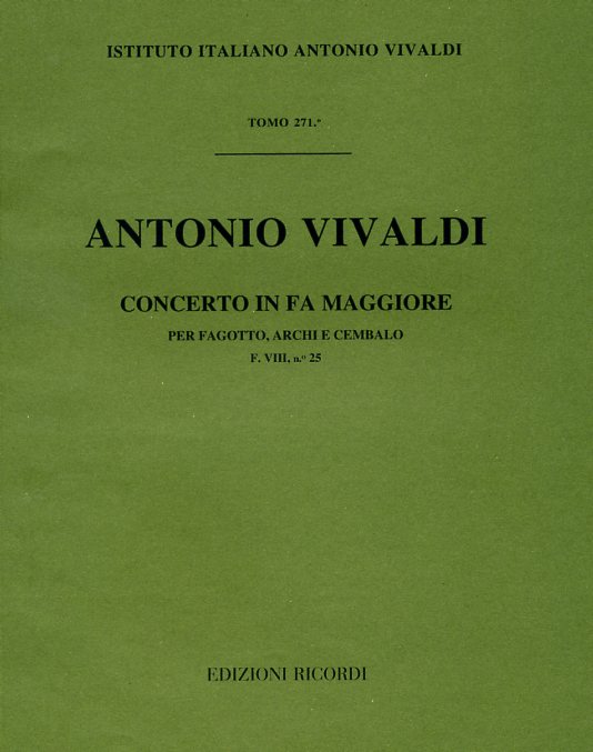 Vivaldi: Fagottkonzert F-Dur F VIII/25<br>RV 491 - Partitur