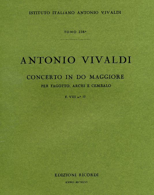 Vivaldi: Fagottkonzert C-Dur F VIII/17<br>RV 472 - Partitur