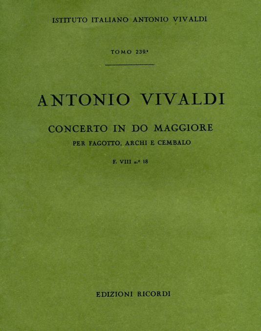 Vivaldi: Fagottkonzert C-Dur F VIII/18<br>RV 467 - Partitur