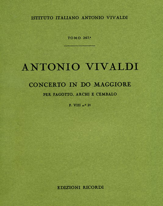Vivaldi: Fagottkonzert C-Dur F VIII/21<br>RV 475 - Partitur
