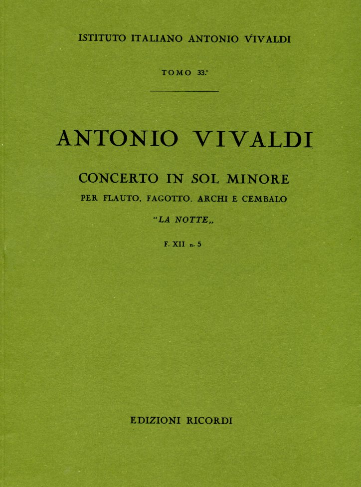 Vivaldi: Doppelkonzert g-moll F XII/5<br>RV 104 für Flöte + Fagott - Partitur